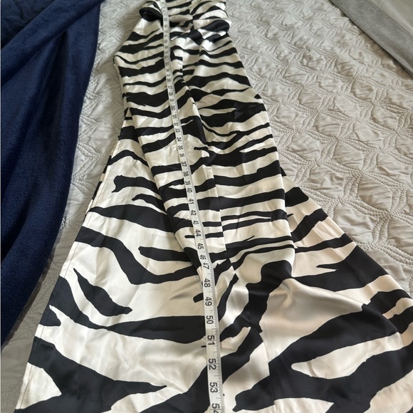 Free People Abby Satin lace up zebra print maxi dress with high split - Picture 4 of 14